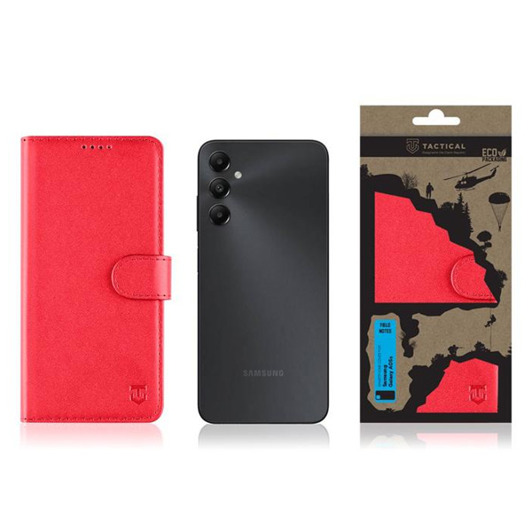 Knižkové puzdro Knižkové puzdro Tactical Field Notes pre Samsung Galaxy A05s, červená