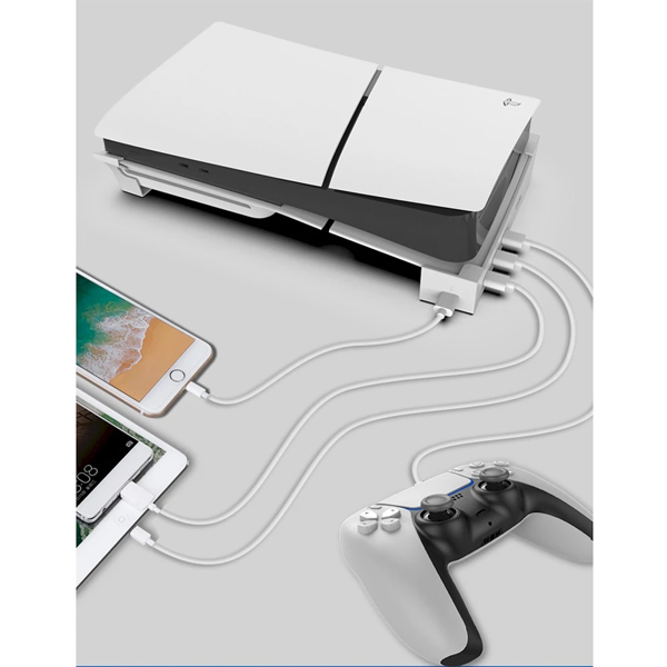 iPega P5S008 Horizontálny stojan s USB HUB pre PS5 Slim, White