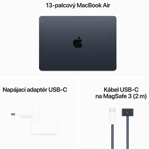 MacBook Air 13" Apple M3 8C CPU 8C GPU 8GB 256GB, polnočný SK