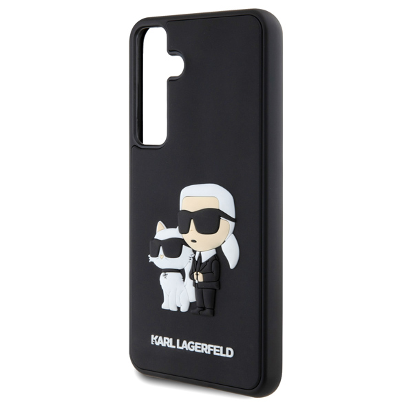 Zadný kryt Karl Lagerfeld 3D Rubber Karl and Choupette pre Samsung Galaxy S24 Black