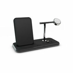 ZENS Stand+Dock+Watch Aluminium WirelessCharger, čierna