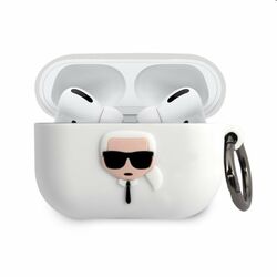 Karl Lagerfeld Karl Head silikónový obal pre Apple AirPods Pro, biely