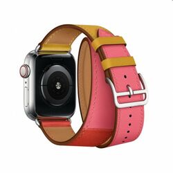 Remienok z teľacej kože (dlhý) COTEetCI pre Apple Watch 42/44/45mm, oranžovo/ružový | mp3.sk