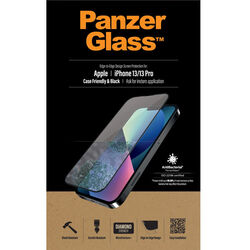 Ochranné temperované sklo PanzerGlass Case Friendly pre Apple iPhone 13/13 Pro, čierne