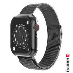 Swissten Milanese Loop remienok pre Apple Watch 42-44, čierny