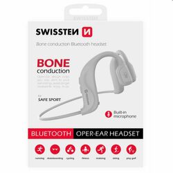 Swissten Bluetooth slúchadlá Bone Conduction, biele