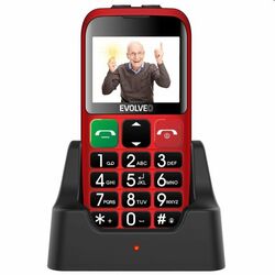 Evolveo EasyPhone EB, červený a nabíjací stojan | mp3.sk