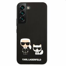 Zadný Karl Lagerfeld and Choupette Liquid Silicone pre Samsung Galaxy S22 Plus, čierna