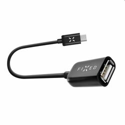 FIXED OTG dátový kábel micro USB / USB-C 0.2 m, čierny foto
