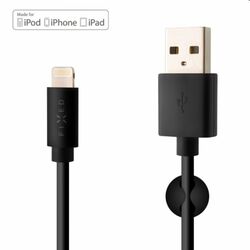 FIXED Dátový a nabíjací kábel USB/Lightning MFI, 12 W, 1 m, čierny foto