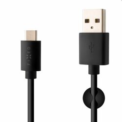 FIXED Dátový a nabíjací kábel USB/USB-C, USB 2.0, 60 W, 1 m, čierny foto