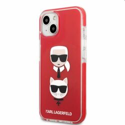 Zadný kryt Karl Lagerfeld TPE Karl and Choupette Heads pre Apple iPhone 13, červená