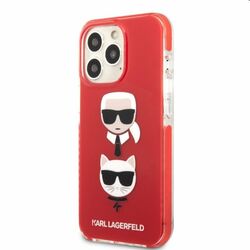 Zadný kryt Karl Lagerfeld TPE Karl and Choupette Heads pre Apple iPhone 13 Pro, červená