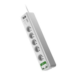 APC Essential SurgeArrest prepäťová ochrana 5 zás. 230V, 2 porty na USB nabíjanie, ,,8m prívodný kábel | mp3.sk