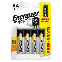 Alkalická batéria Energizer AA, 3+1 zadarmo