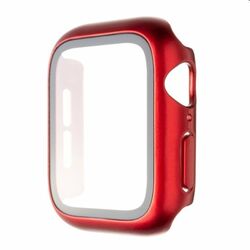 FIXED Pure Plus ochranné puzdro s temperovaným sklom pre Apple Watch 41 mm, červená