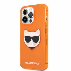 Zadný kryt Karl Lagerfeld TPU Choupette Head for Apple iPhone 13 Pro, oranžová