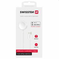 Swissten Nabíjací magnetický kábel pre Apple Watch USB-A 1,2 m, biely