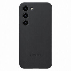 Zadný kryt Leather Cover pre Samsung S23, čierna