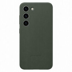 Zadný kryt Leather Cover pre Samsung S23, zelená