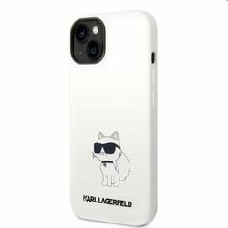 Zadný kryt Karl Lagerfeld Liquid Silicone Choupette NFT pre Apple iPhone 14, biela