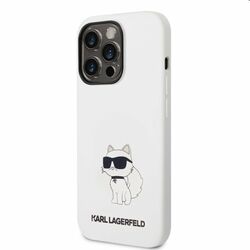 Zadný kryt Karl Lagerfeld Liquid Silicone Choupette NFT pre Apple iPhone 14 Pro Max, biela