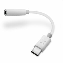 FIXED LINK adapter for connecting headphones from USB-C to a 3.5 mm jack with DAC chip, white - OPENBOX (Rozbalený tovar
