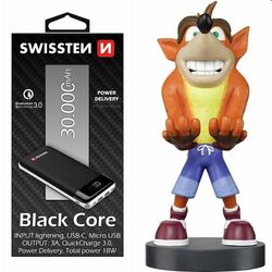 Swissten čierna Core Slim powerbanka 30000 mAh a Cable Guy Crash Bandicoot Trilogy (Crash Bandicoot) | mp3.sk