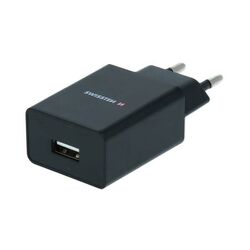 Sieťový Adaptér Swissten Smart IC 1 x USB 1A a Dátový kábel USB / Typ C 1,2 m, čierna foto