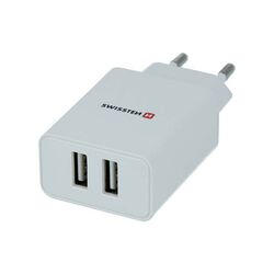 Sieťový Adaptér Swissten Smart IC 2 x USB 2,1A a Dátový kábel USB / Lightning MFi 1,2 m, biela foto