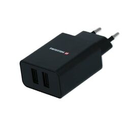 Sieťový Adaptér Swissten Smart IC 2 x USB 2,1A Power a Dátový kábel USB / Lightning MFi 1,2 m, čierna