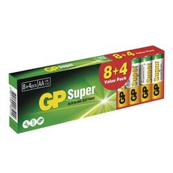 GP alkalická batéria SUPER AA (LR6) 8+4DB