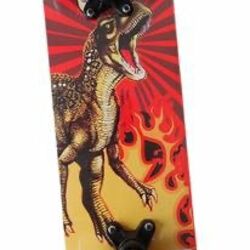 Skateboard detský - červený - dinosaurus