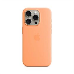 Silikónový zadný kryt pre Apple iPhone 15 Pro Max s MagSafe, sorbetová oranžová