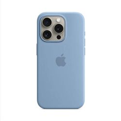Silikónový zadný kryt pre Apple iPhone 15 Pro s MagSafe, ľadovo modrá