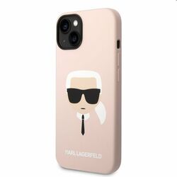 Puzdro Karl Lagerfeld MagSafe Liquid Silicone Karl Head pre Apple iPhone 14, ružové