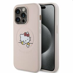 Zadný kryt Hello Kitty PU Kitty Asleep Logo MagSafe pre Apple iPhone 15 Pro Max, ružová | mp3.sk
