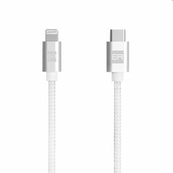 ER POWER Dátový a nabíjací kábel USB-C/Lightning, MFi, 1,2 m, biely foto