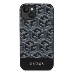 Zadný kryt Guess PU G Cube MagSafe pre iPhone 15, čierna
