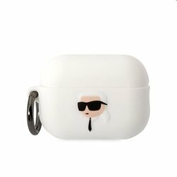 Karl Lagerfeld 3D Logo NFT Karl Head silikónový obal pre Apple AirPods Pro 2, biely