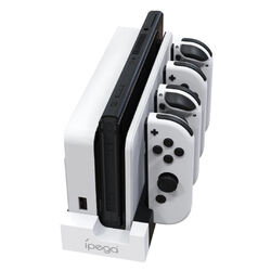 Nabíjacia stanca iPega 9186 pre Nintendo Switch Joy-con, biela/čierna