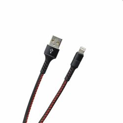 MobilNET Dátový a nabíjací kábel USB/Lightning, 2A, 1m, čierny | mp3.sk