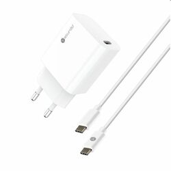 Sturdo Sieťová nabíjačka 3A, PD, 20W, USB QC + nabíjací kábel USB-C/USB-C 1m, biela | mp3.sk