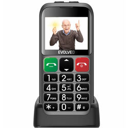 Evolveo EasyPhone ET, mobilný telefón pre seniorov s nabíjacím stojanom, strieborný