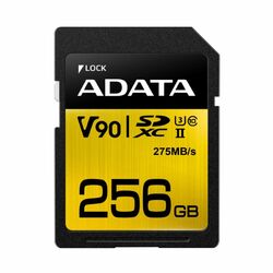 A-Data Premier ONE SDXC UHS-II U3 256GB | Class 10, rýchlosť 275/155MB/s (ASDX256GUII3CL10-C)