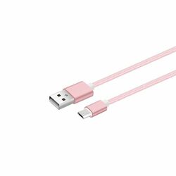 Dátový a nabíjací kábel s Micro USB konektorom, dĺžka 1 meter, ružový foto