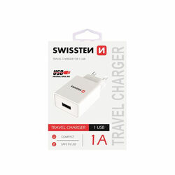 Nabíjačka Swissten Smart IC 1A s USB konektorom, biela foto