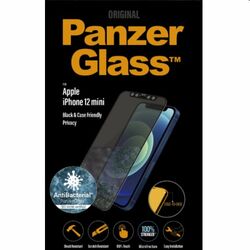 Ochranné temperované sklo PanzerGlass Case Friendly AB s privátnym filtrom pre Apple iPhone 12 mini, čierna
