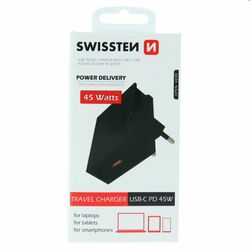 Rýchlonabíjačka Swissten Power Delivery 3.0 pre Apple s USB-C, 45 W, čierna