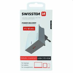 Rýchlonabíjačka Swissten Power Delivery 3.0 pre Apple s USB-C, 45 W, biela